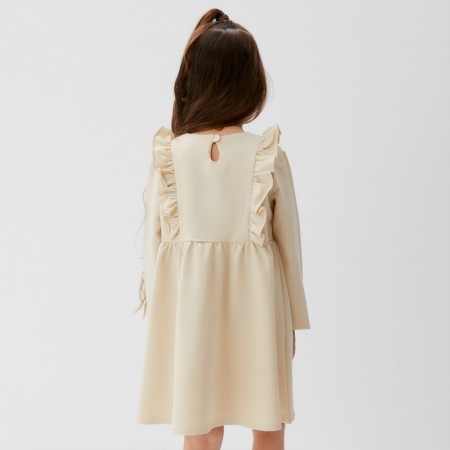 Платье для девочки с рюшей KAFTAN "Basic line", размер 32 (110-116), цвет кремовый-8