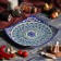 Largan Rishtan ceramics "Patterns", 25 cm, square, blue