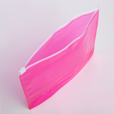 Cosmetic bag with a zip-butter, pink color-2