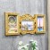 Photo frame plastic in 3 photos 10x15 cm "Frame with roses" gold 19.5x47 cm