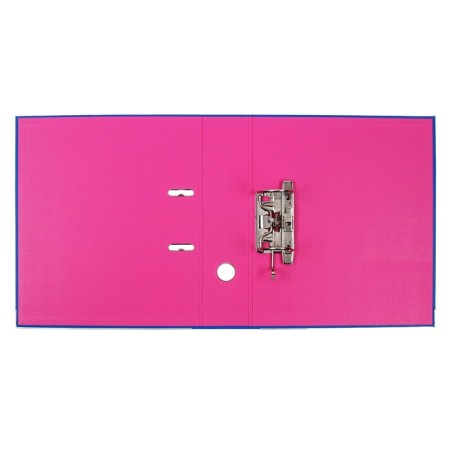 A4, 75 mm, LAMARK, PVC, bilateral wrapping, metal edging, pocket for a spine, collected, blue/pink-4