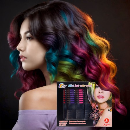 Loars for hair with a comb, set of 6 colors