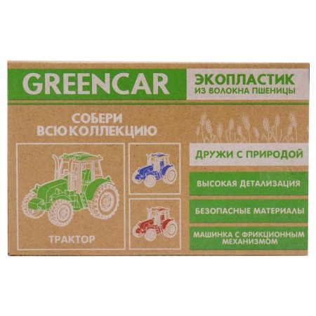 Eco-machine Funky Toys "Tractor", with a friction mechanism, red color, 16 cm-3