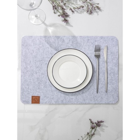 Serving napkin on the table "Gray", 44 × 32 cm, thickness 4 mm, color gray color-1