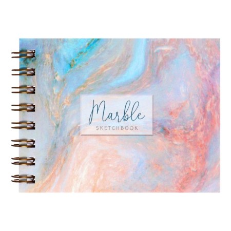 A6 sketchbook, 80 sheets on the crest on the short side of "marble", solid cover, block 100 g/m²
