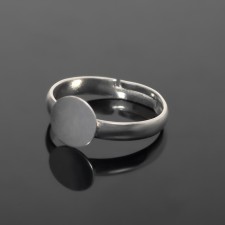 The base for the ring adjustable with the platform (set of 5 pcs), 8 mm, the color of silver