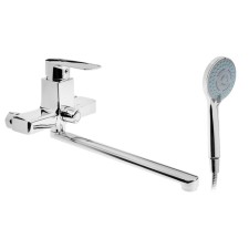 Bath mixer Zein Z3845, single -leaf, spill 30 cm, shower set, watering can 5 dir, chrome