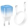 Network charger Hoco C101A, Type-C, 20 W, PD + Qc, Type-C-Type-C, 1 m, blue
