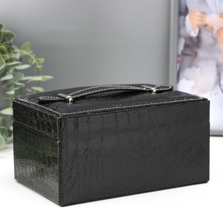 Casket to the leatherette to jewelry "Black gloss" 20x15x11 cm-4