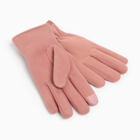Gloves Female two -layer minku waterproof, size 6.5, pink color-1