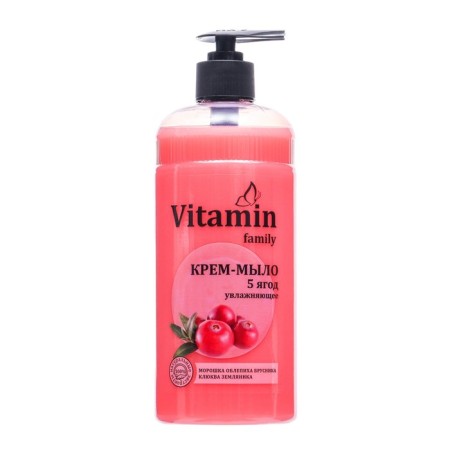 Cream-soap "5 berries", moisturizing, 650 ml
