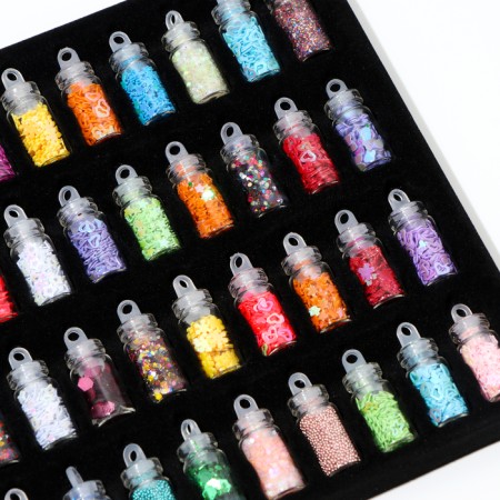Glitter, set of 48 jars with a traffic jam of 1 g-2