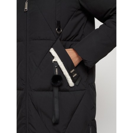 Coat insulated winter female, size 50, black color-8