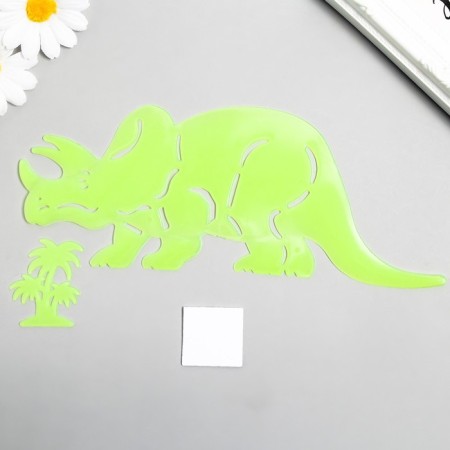 Phosphorus sticker "Triceratops" with adhesive pads set of 2 pcs mix 29.5x25 cm-4