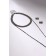 Set 2 objects: earrings, chocker "ice" 4 rows, white color in gray metal, 44.5 cm
