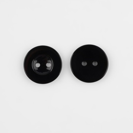 A set of buttons, 2 punctures, d = 18 mm, 10 pcs, in a blister, black color is black-2