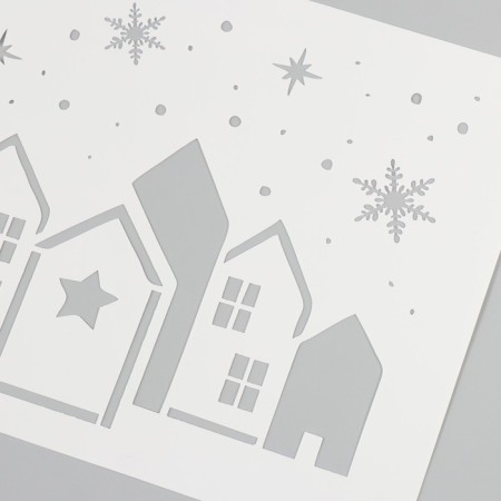 Plastic stencil "gingerbread houses", size 16x24 cm-2