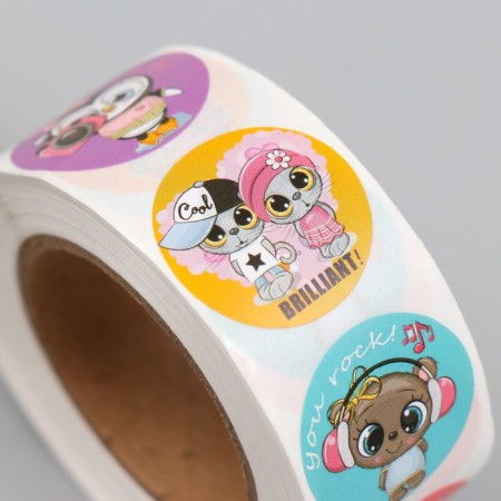Stick Paper "Politing Beasts" d = 2.5 cm 500 pcs in the roll-1