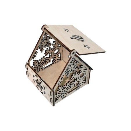 Designer Wooden "House Snowflake"-1