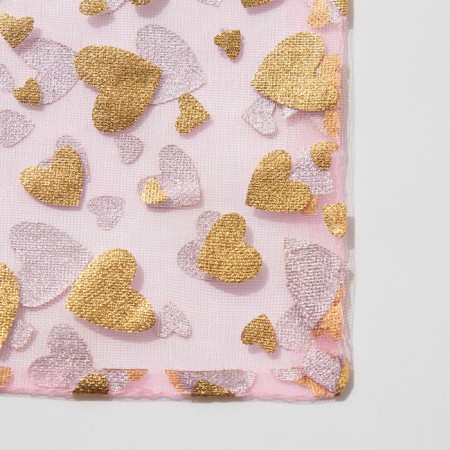 Gift bag "hearts", 10 × 12, pink color with gold-1