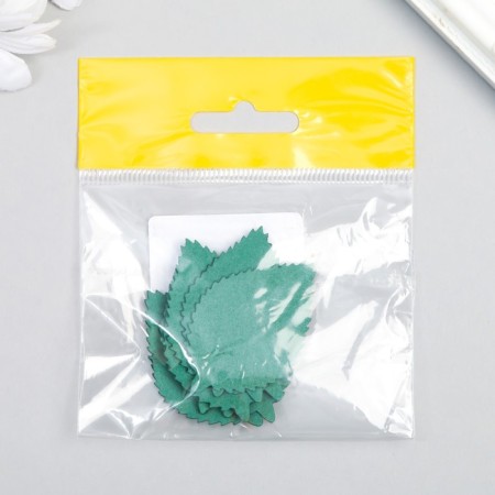 Foamiran's blank "Pilchet leaf", 5x3 cm, 10pcs set, dark green-2