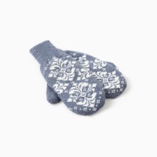 Double female mittens, blue color, river 18