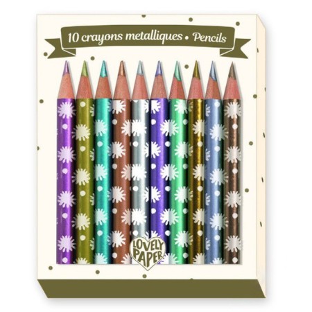 Color pencils Djeco "Chichi", metallic, 10pcs.