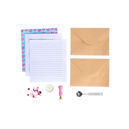 Set for experiments for children "Washing printing. I love you ", stamp, wax, an envelope for writing-2