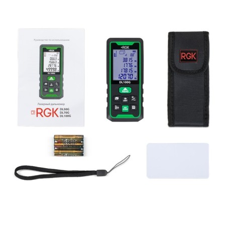 RGK DL100G laser rangefinder, 100 m, grade 2, 500-535 HM, error ± 2-2