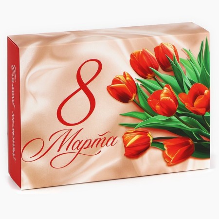 Box for sweets "March 8", silk, 20 x 15 x 5 cm-2