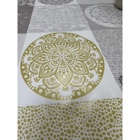 Oilcloth Futura 140 cm, roll 20 m, drawing "Lorenzo Golden"-5