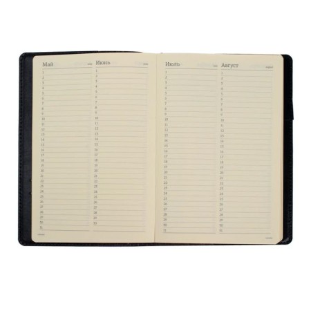 Diary Semi -dated A5, 208 PROFY sheets, reclaid leather, replaced block, gold cut, black-4
