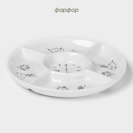 Menzhitsa New Year's Dailens "FALIC TALE", 5 cells, ceramics, white color-1
