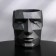 Polygonal pots from gypsum "Head", Black color, 11 × 12 cm