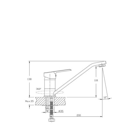 Kitchen mixer Rush Victoria VI7135-25, single-leaf, chrome-1
