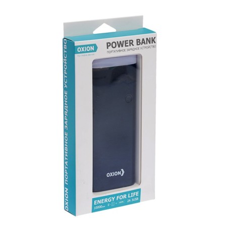 Oxion external battery, 3 USB, 10,000 mAh, Li-Ion, 2 A, plastic, black-5