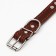 Leather collar on synthetic winterizer decorated, 45 x 2 cm, Osh 25-35 cm, brown