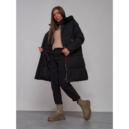 Coat insulated winter female, size 42, black color-18