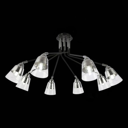 Ceiling EVOLUCE lamp. Sle102902-08. Lirino. 8x40 watts, E27, 73x73x44 cm, black color, chrome-2