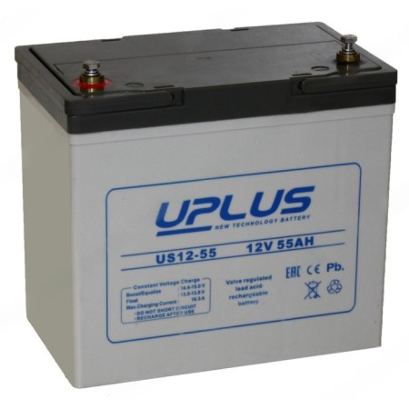 The battery Uplus (Leoch) 55 Ah, 12 W, US 12-55, reverse polarity