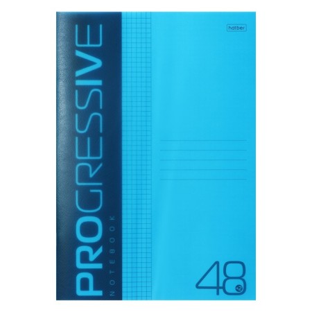 A4 notebook, 48 sheets, in a cage, progressive, plastic cover, block 65 g/m2, blue