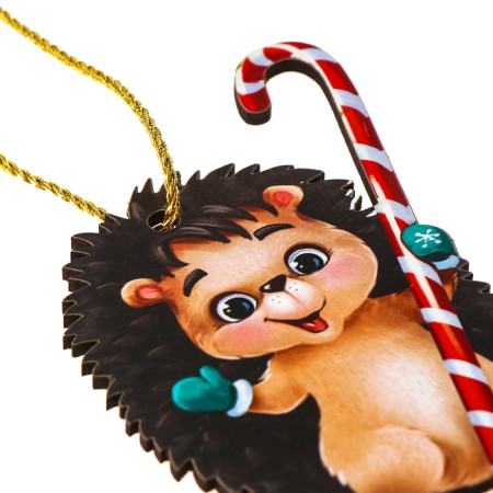 New Year's wooden pendant "New Year! Cute hedgehog "-6