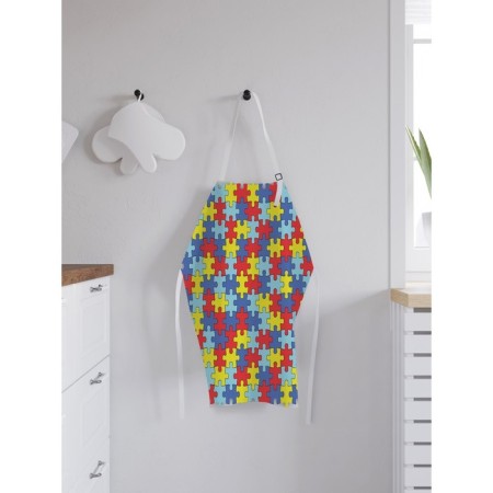 Apron kitchen with a photo print "Color Puzzles", adjustable, size OS-1
