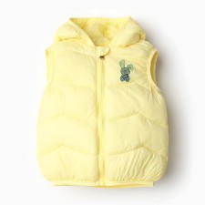 Warm vesty vest, yellow color, height 110-116 cm