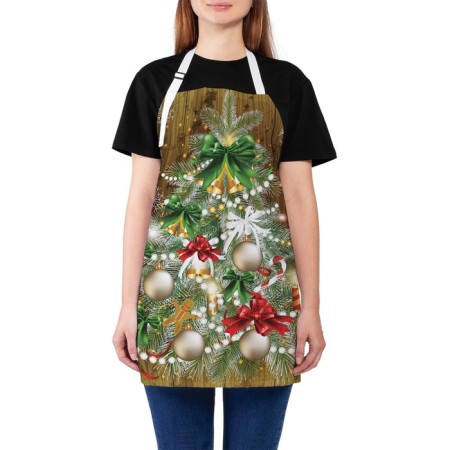 Apron kitchen with a photo print "Little Christmas tree", adjustable, size OS
