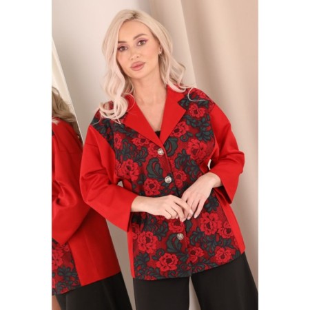 Female jacket, size 46, red color-2