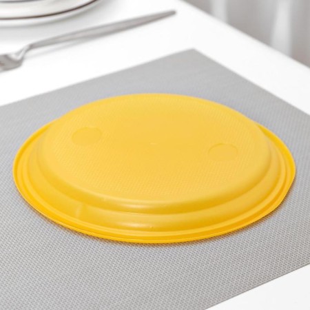 Plastic plastic disposable dining room, d = 20.5 cm, yellow color-3