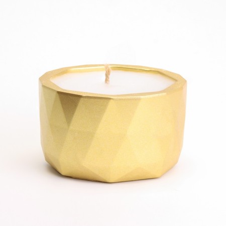 Candle "Marble" in a candlestick of gypsum with a lid, 8.5x6cm, gold-2