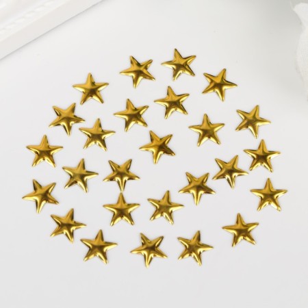 Decor for creativity Metal "Stars" gold set 50 pcs 1x1 cm