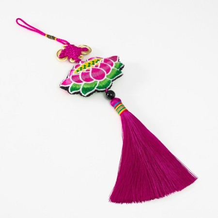 Suspension Textile "Lotus" bright pink 2x10x29 cm-3